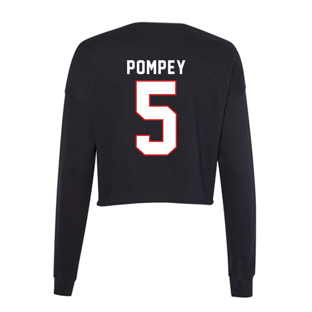 Texas Tech - NCAA Baseball : Tj Pompey - Women's Cropped Crew Fleece-1