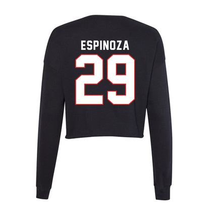 Texas Tech - NCAA Baseball : Jorden Espinoza - Women's Cropped Crew Fleece-1