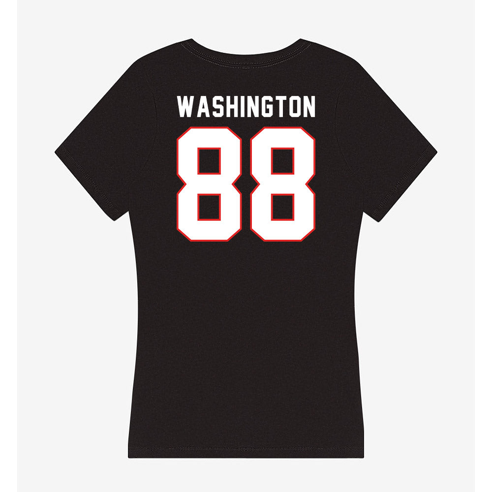 Texas Tech - NCAA Football : Amier Washington - Women's V-Neck T-Shirt-1