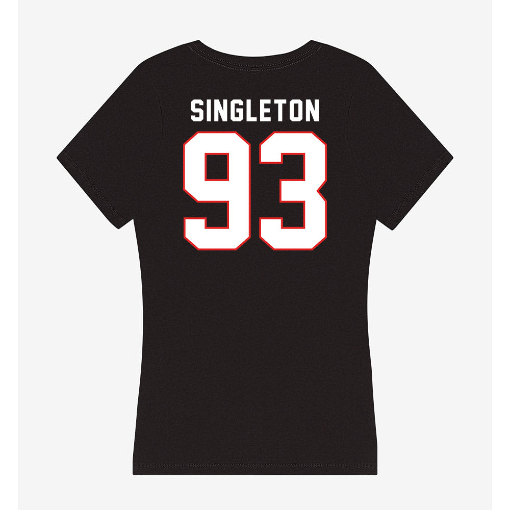 Texas Tech - NCAA Football : Dylan Singleton - Women's V-Neck T-Shirt-1