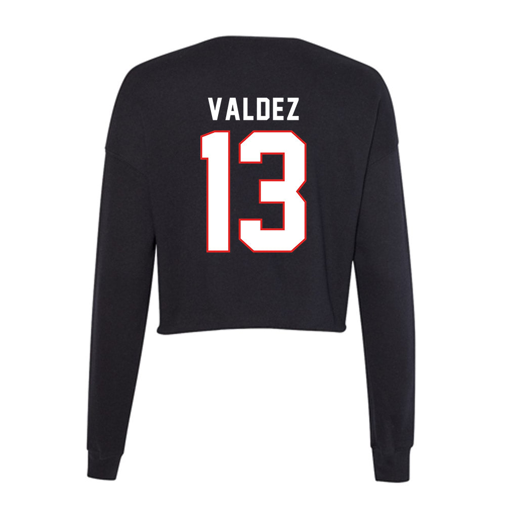 Texas Tech - NCAA Softball : Victoria Valdez - Women's Cropped Crew Fleece-1