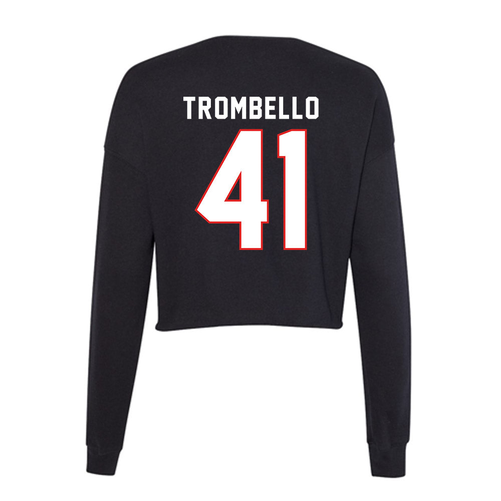 Texas Tech - NCAA Baseball : Brady Trombello - Women's Cropped Crew Fleece-1