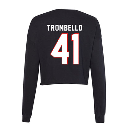 Texas Tech - NCAA Baseball : Brady Trombello - Women's Cropped Crew Fleece-1