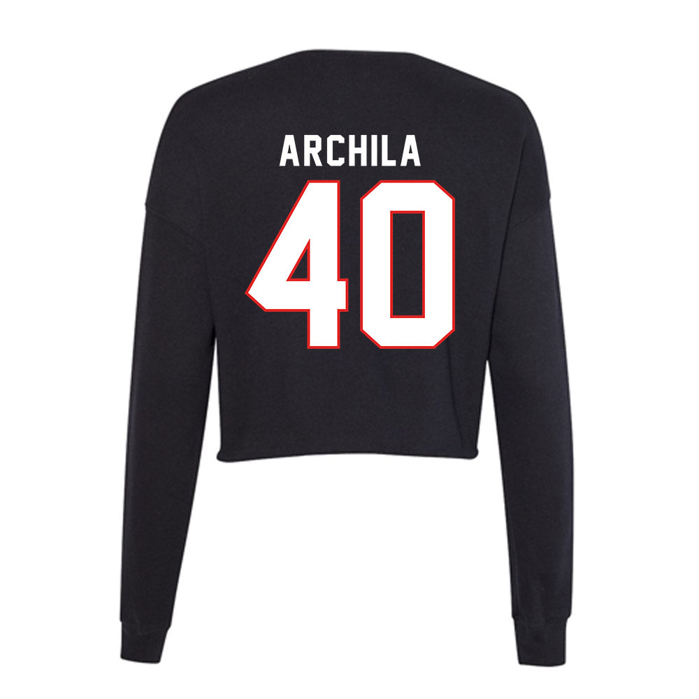 Texas Tech - NCAA Baseball : Dominic Archila - Women's Cropped Crew Fleece-1