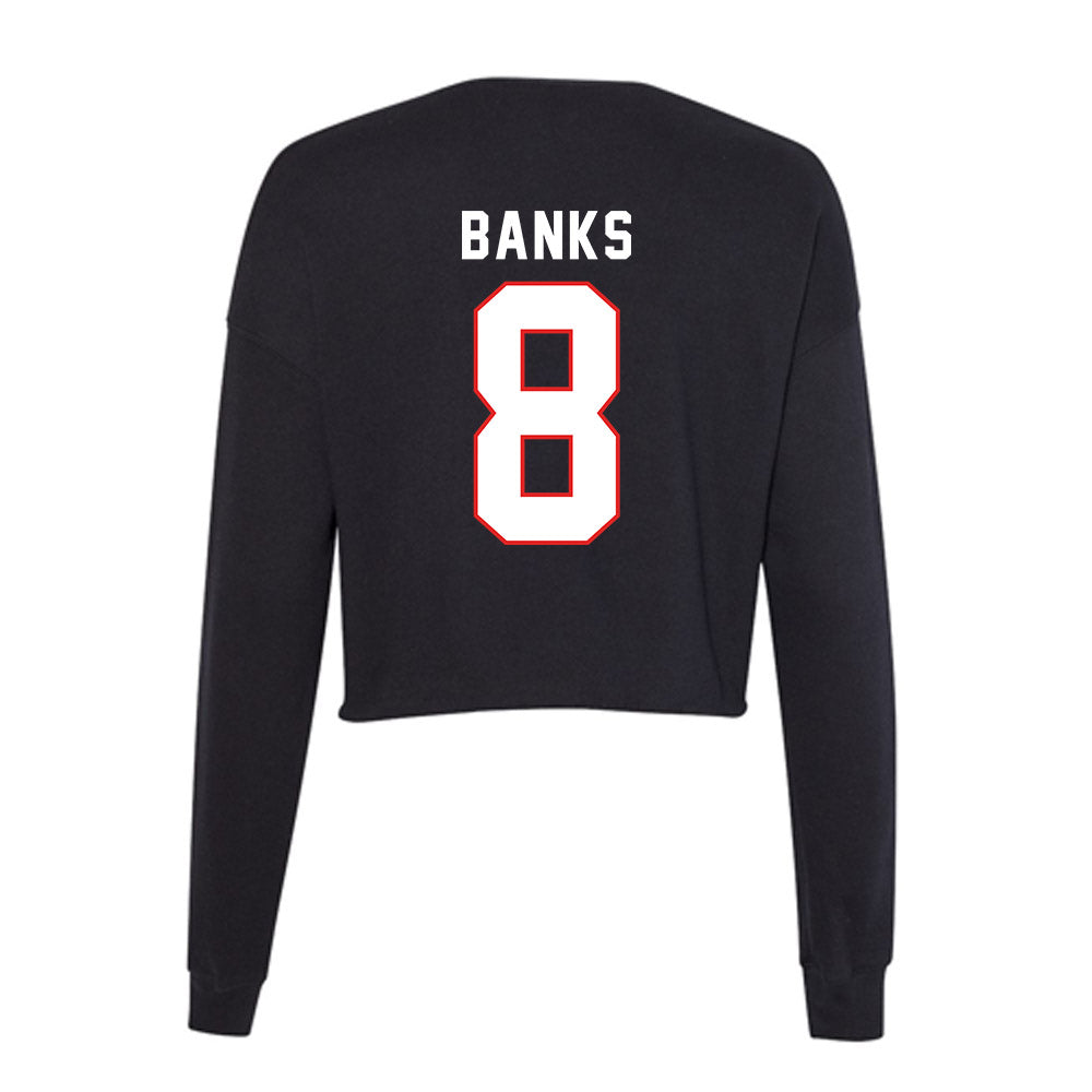 Texas Tech - NCAA Football : E'Maurion Banks - Women's Cropped Crew Fleece-1