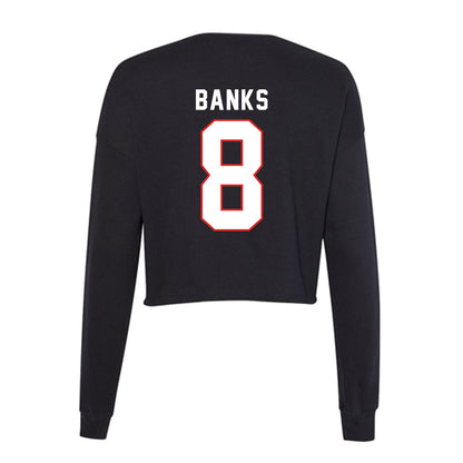 Texas Tech - NCAA Football : E'Maurion Banks - Women's Cropped Crew Fleece-1