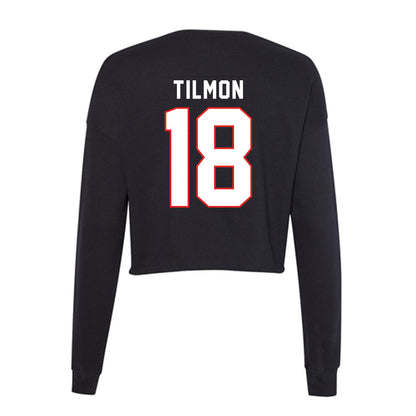 Texas Tech - NCAA Football : Terrell Tilmon - Women's Cropped Crew Fleece-1