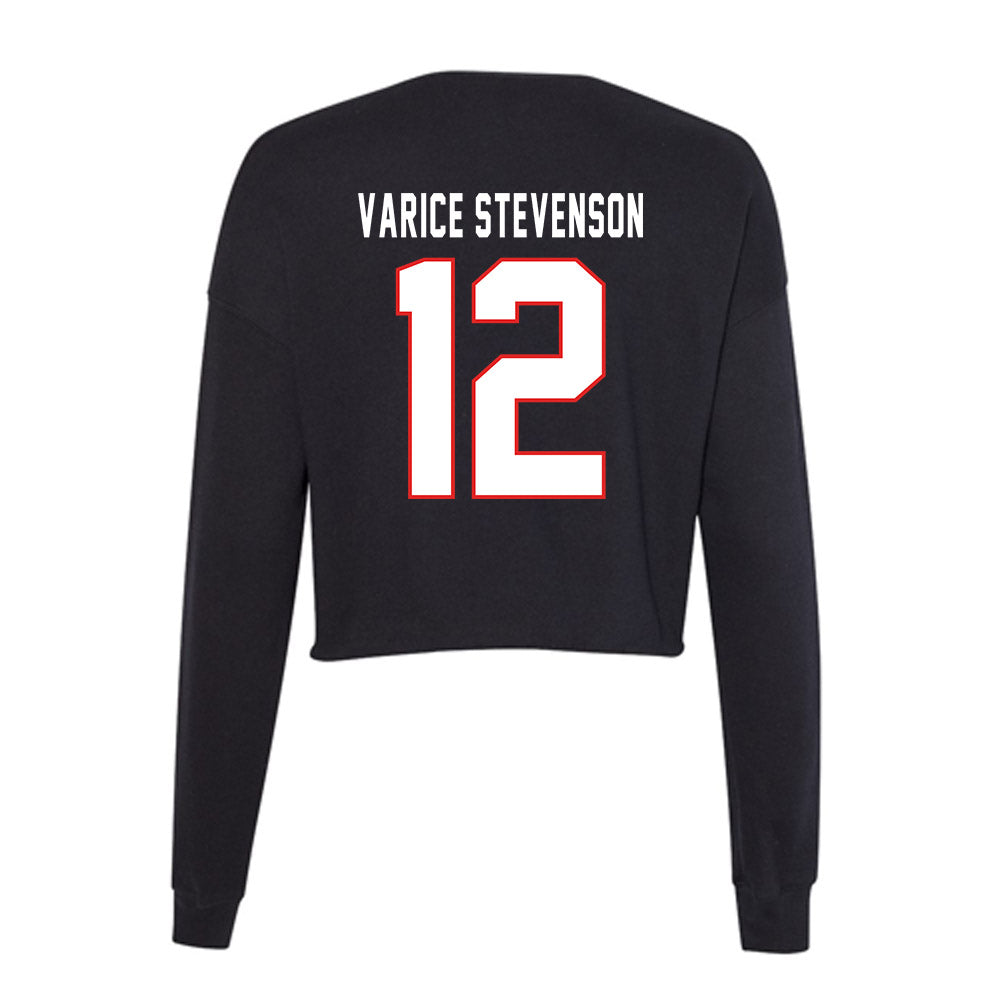 Texas Tech - NCAA Football : Marquez Varice Stevenson - Women's Cropped Crew Fleece-1