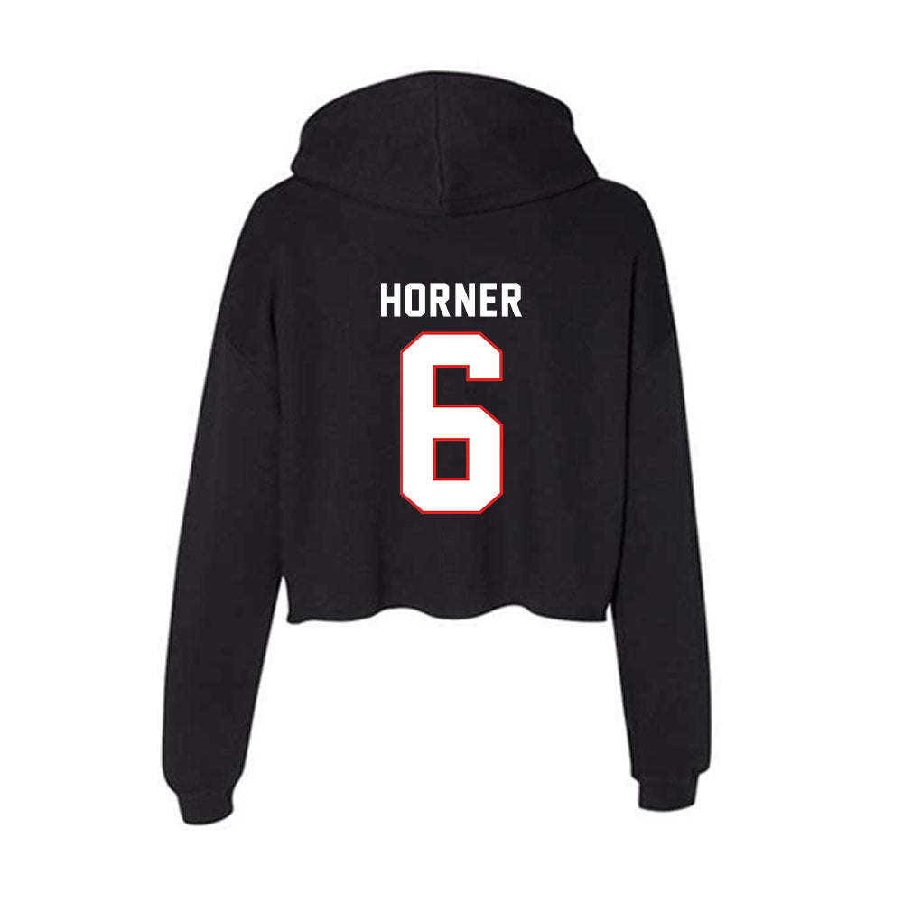 Texas Tech - NCAA Men's Basketball : Leon Horner - Women's Crop Fleece Hoodie-1