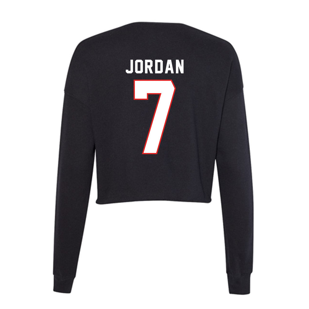 Texas Tech - NCAA Football : Brenden Jordan - Women's Cropped Crew Fleece-1