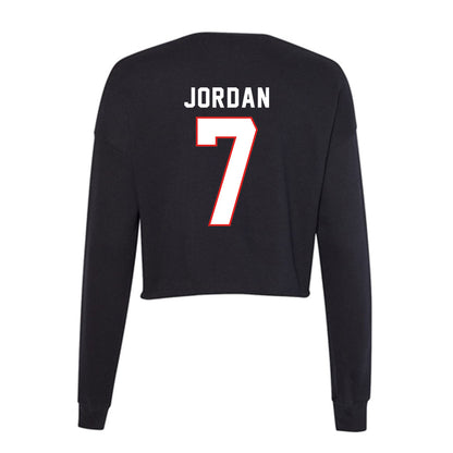 Texas Tech - NCAA Football : Brenden Jordan - Women's Cropped Crew Fleece-1