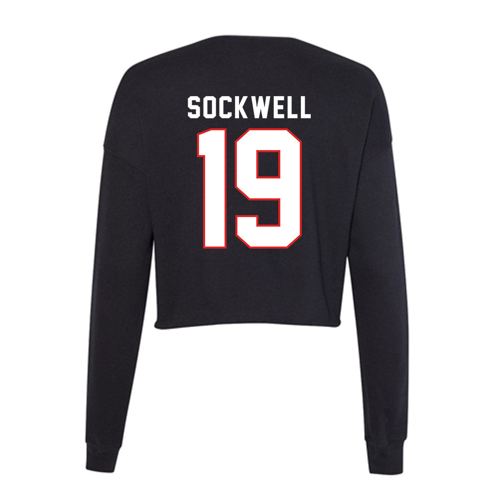 Texas Tech - NCAA Baseball : Joseph Sockwell - Women's Cropped Crew Fleece-1