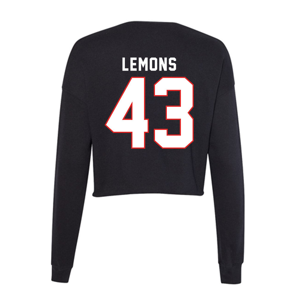 Texas Tech - NCAA Football : Chris Lemons - Women's Cropped Crew Fleece-1