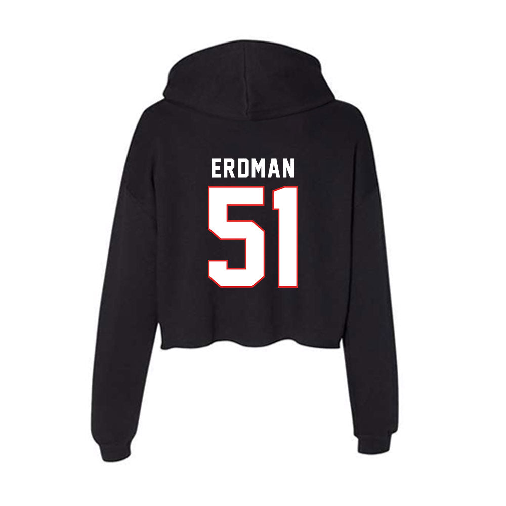 Texas Tech - NCAA Baseball : Zach Erdman - Women's Crop Fleece Hoodie-1