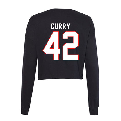 Texas Tech - NCAA Football : John Curry - Women's Cropped Crew Fleece-1