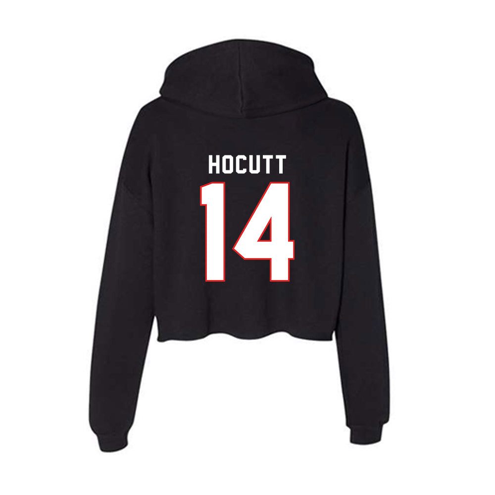 Texas Tech - NCAA Football : Drew Hocutt - Women's Crop Fleece Hoodie-1