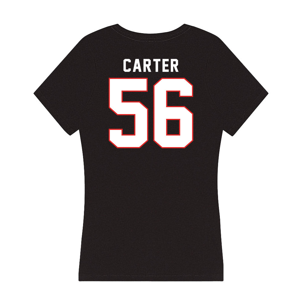 Texas Tech - NCAA Football : Davion Carter - Women's V-Neck T-Shirt-1