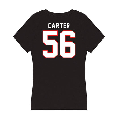 Texas Tech - NCAA Football : Davion Carter - Women's V-Neck T-Shirt-1
