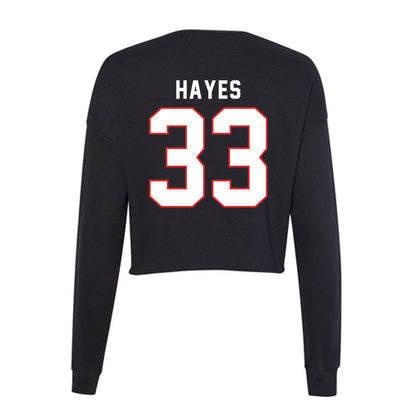 Texas Tech - NCAA Baseball : Adam Hayes - Women's Cropped Crew Fleece-1