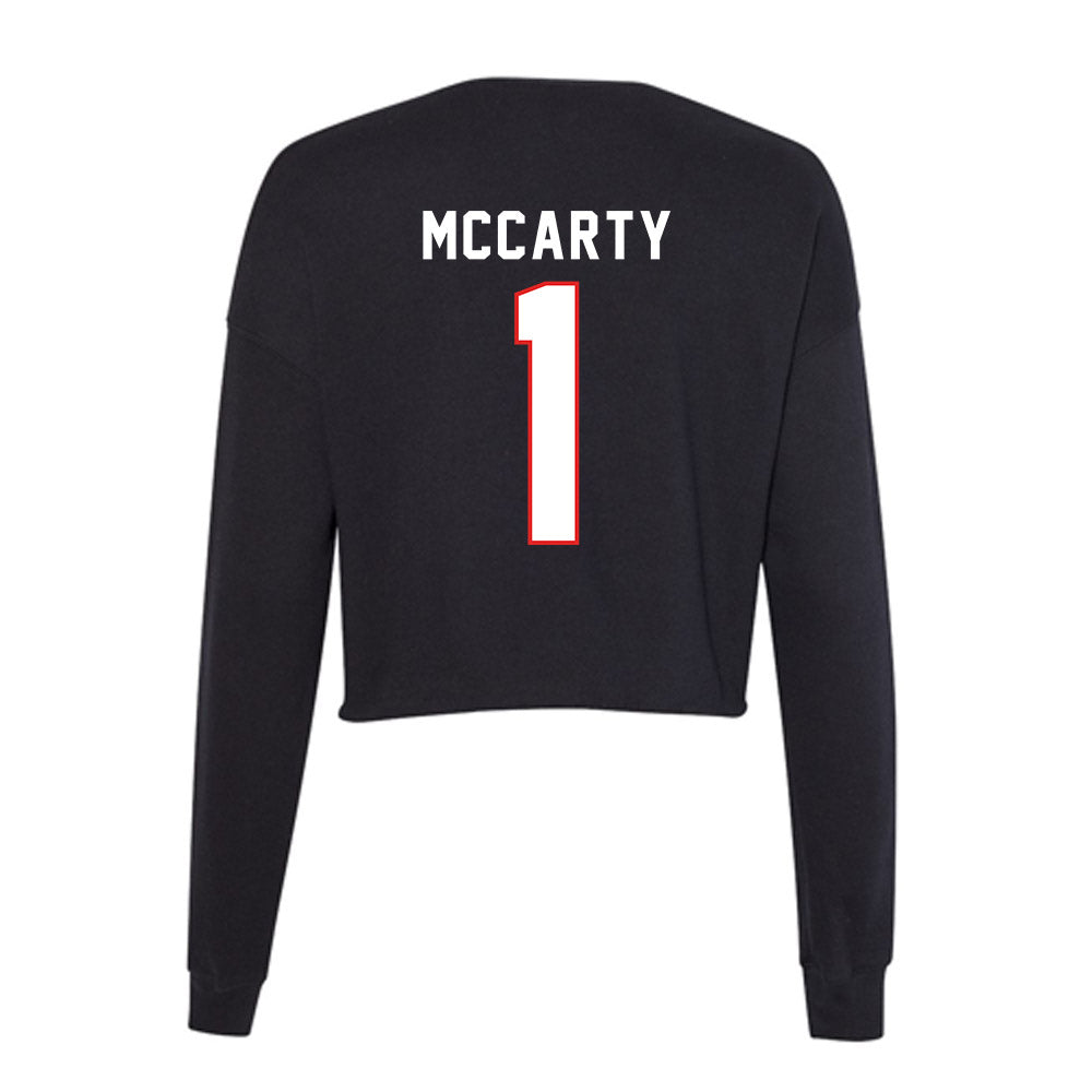 Texas Tech - NCAA Football : AJ McCarty - Women's Cropped Crew Fleece-1