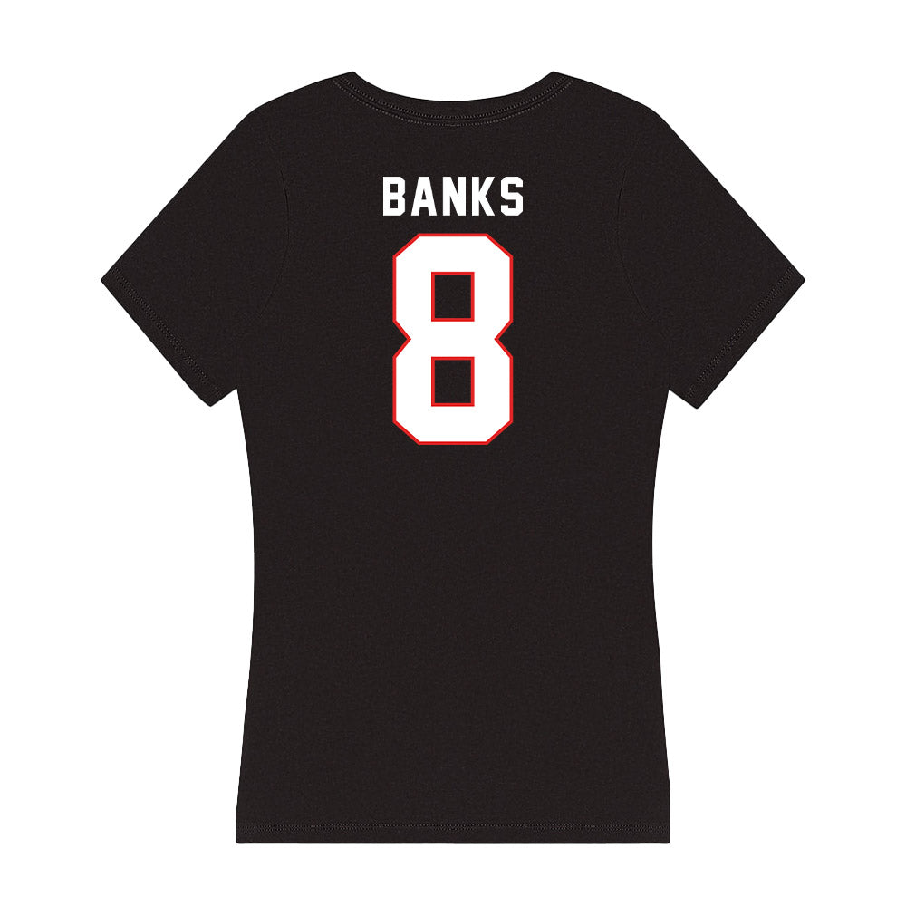 Texas Tech - NCAA Football : E'Maurion Banks - Women's V-Neck T-Shirt-1