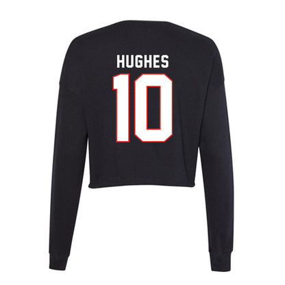 Texas Tech - NCAA Baseball : Logan Hughes - Women's Cropped Crew Fleece-1