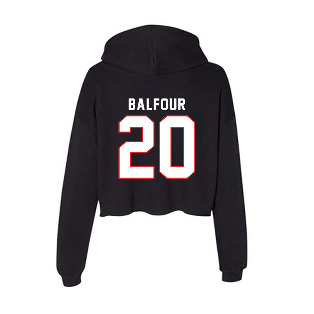 Texas Tech - NCAA Football : Dontae Balfour - Women's Crop Fleece Hoodie-1