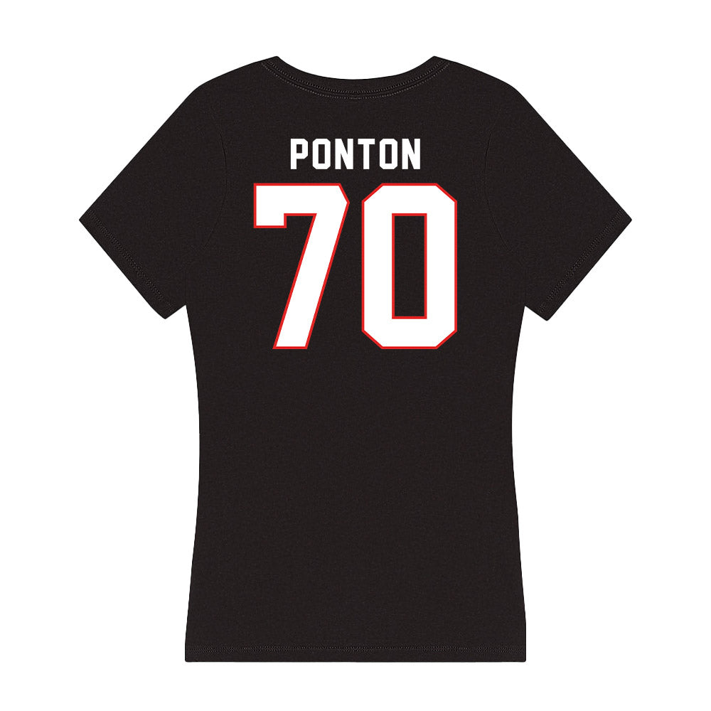 Texas Tech - NCAA Football : Jacob Ponton - Women's V-Neck T-Shirt-1