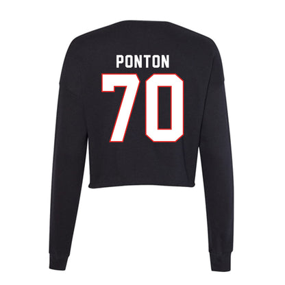 Texas Tech - NCAA Football : Jacob Ponton - Women's Cropped Crew Fleece-1