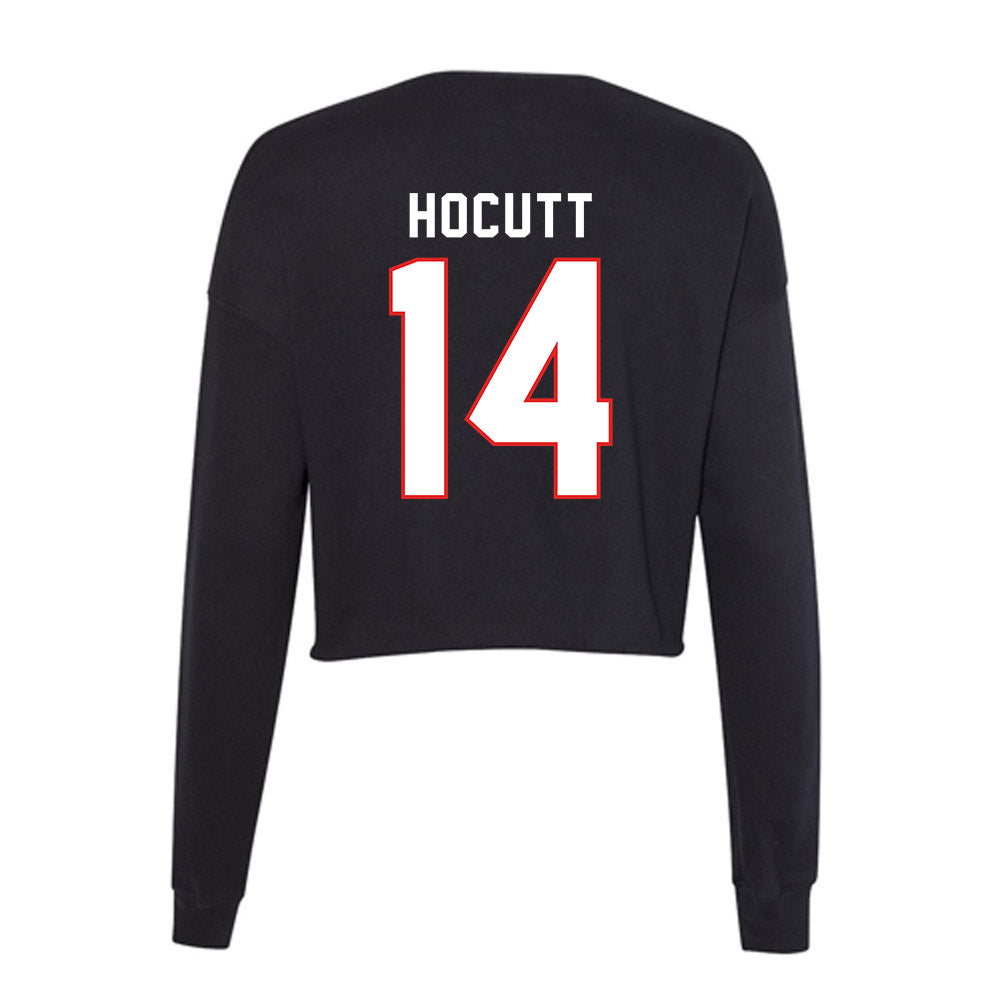 Texas Tech - NCAA Football : Drew Hocutt - Women's Cropped Crew Fleece-1