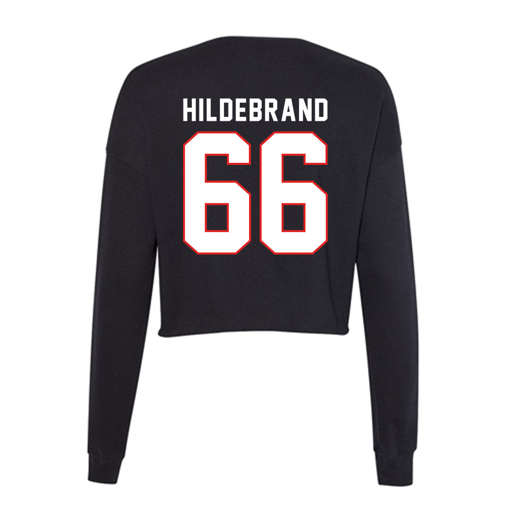 Texas Tech - NCAA Football : Jackson Hildebrand - Women's Cropped Crew Fleece-1