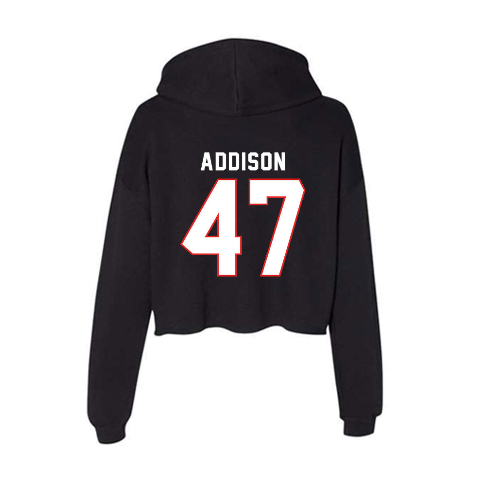 Texas Tech - NCAA Baseball : Logan Addison - Women's Crop Fleece Hoodie-1