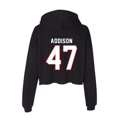 Texas Tech - NCAA Baseball : Logan Addison - Women's Crop Fleece Hoodie-1