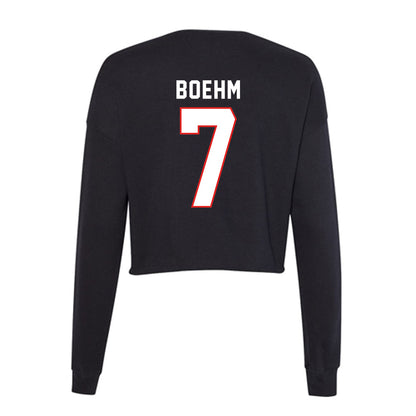 Texas Tech - NCAA Baseball : Garet Boehm - Women's Cropped Crew Fleece-1