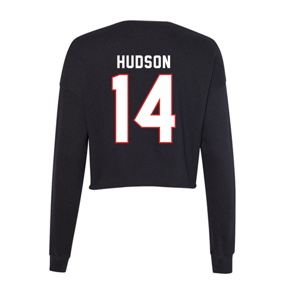 Texas Tech - NCAA Football : Micah Hudson - Women's Cropped Crew Fleece-1