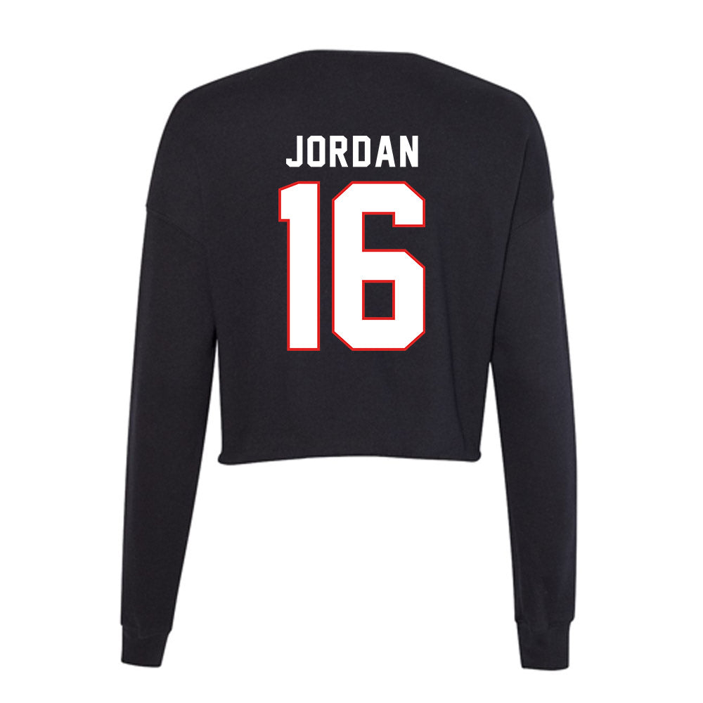 Texas Tech - NCAA Baseball : Will Jordan - Women's Cropped Crew Fleece-1