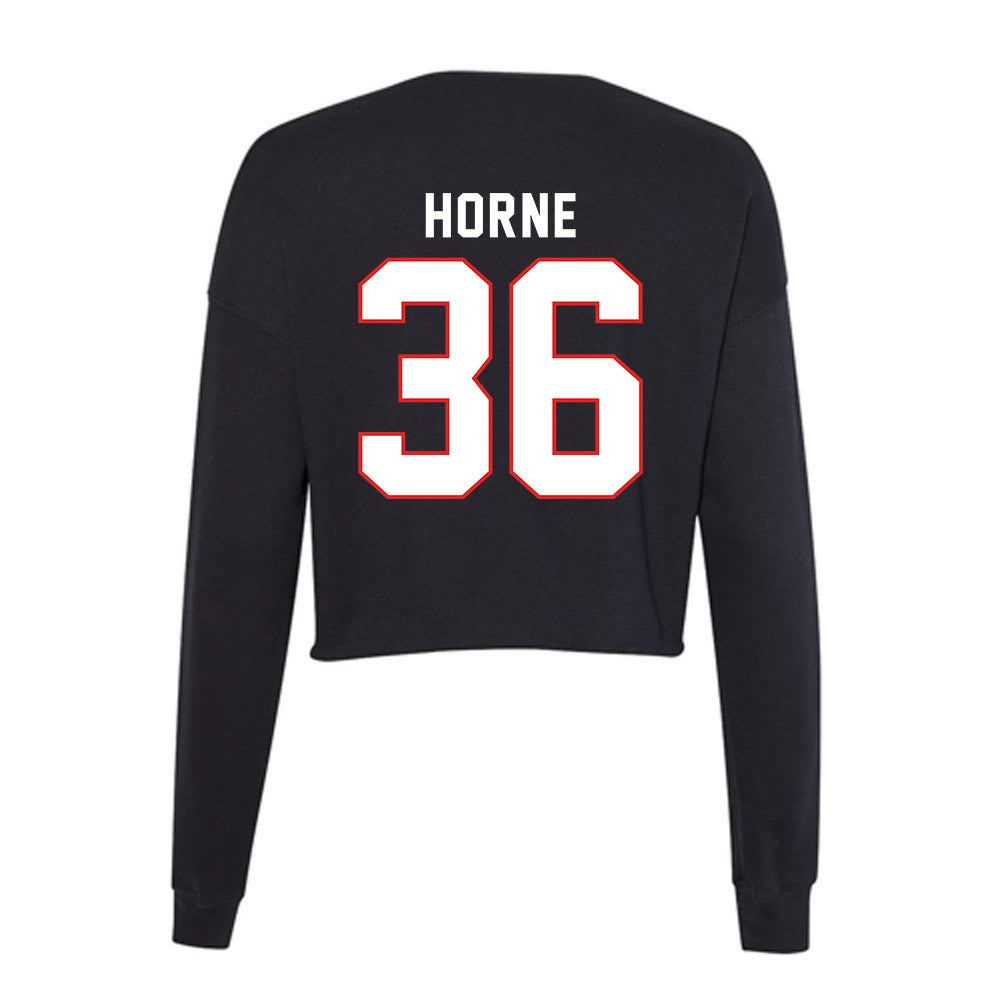 Texas Tech - NCAA Football : Justin Horne - Women's Cropped Crew Fleece-1
