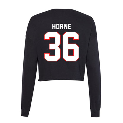 Texas Tech - NCAA Football : Justin Horne - Women's Cropped Crew Fleece-1