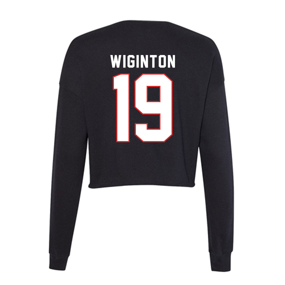 Texas Tech - NCAA Football : Haydon Wiginton - Women's Cropped Crew Fleece-1