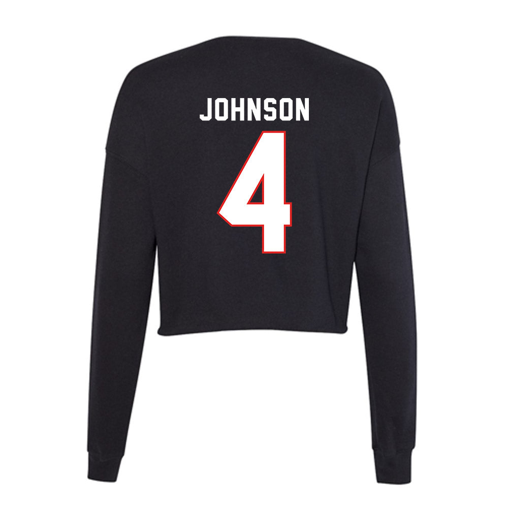 Texas Tech - NCAA Baseball : Kendyl Johnson - Women's Cropped Crew Fleece-1
