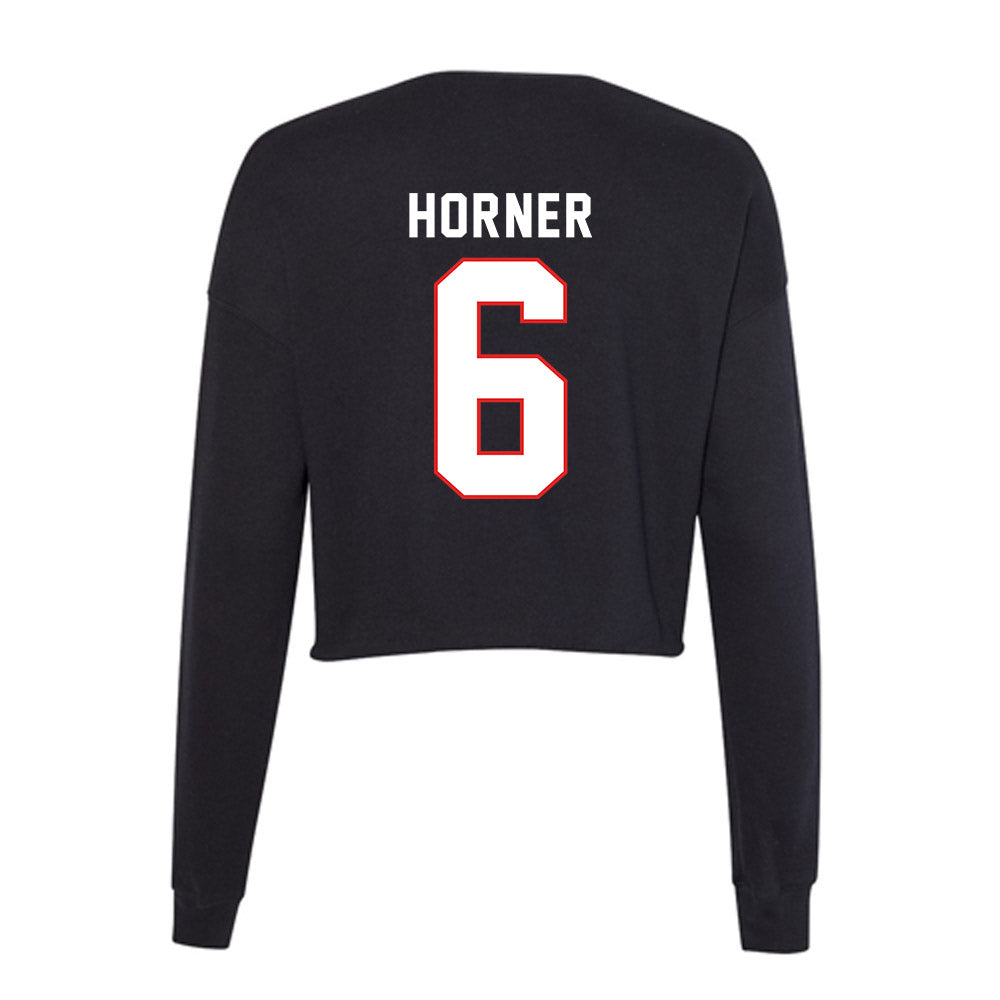 Texas Tech - NCAA Men's Basketball : Leon Horner - Women's Cropped Crew Fleece-1