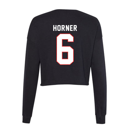 Texas Tech - NCAA Men's Basketball : Leon Horner - Women's Cropped Crew Fleece-1