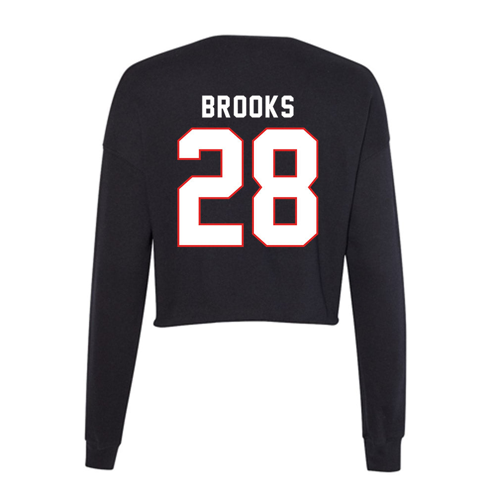 Texas Tech - NCAA Football : Tahj Brooks - Women's Cropped Crew Fleece-1