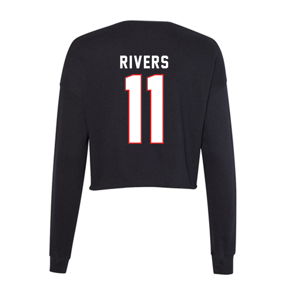 Texas Tech - NCAA Baseball : Davis Rivers - Women's Cropped Crew Fleece-1