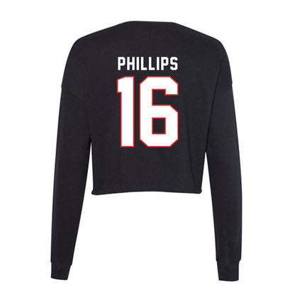 Texas Tech - NCAA Football : Holden Phillips - Women's Cropped Crew Fleece-1