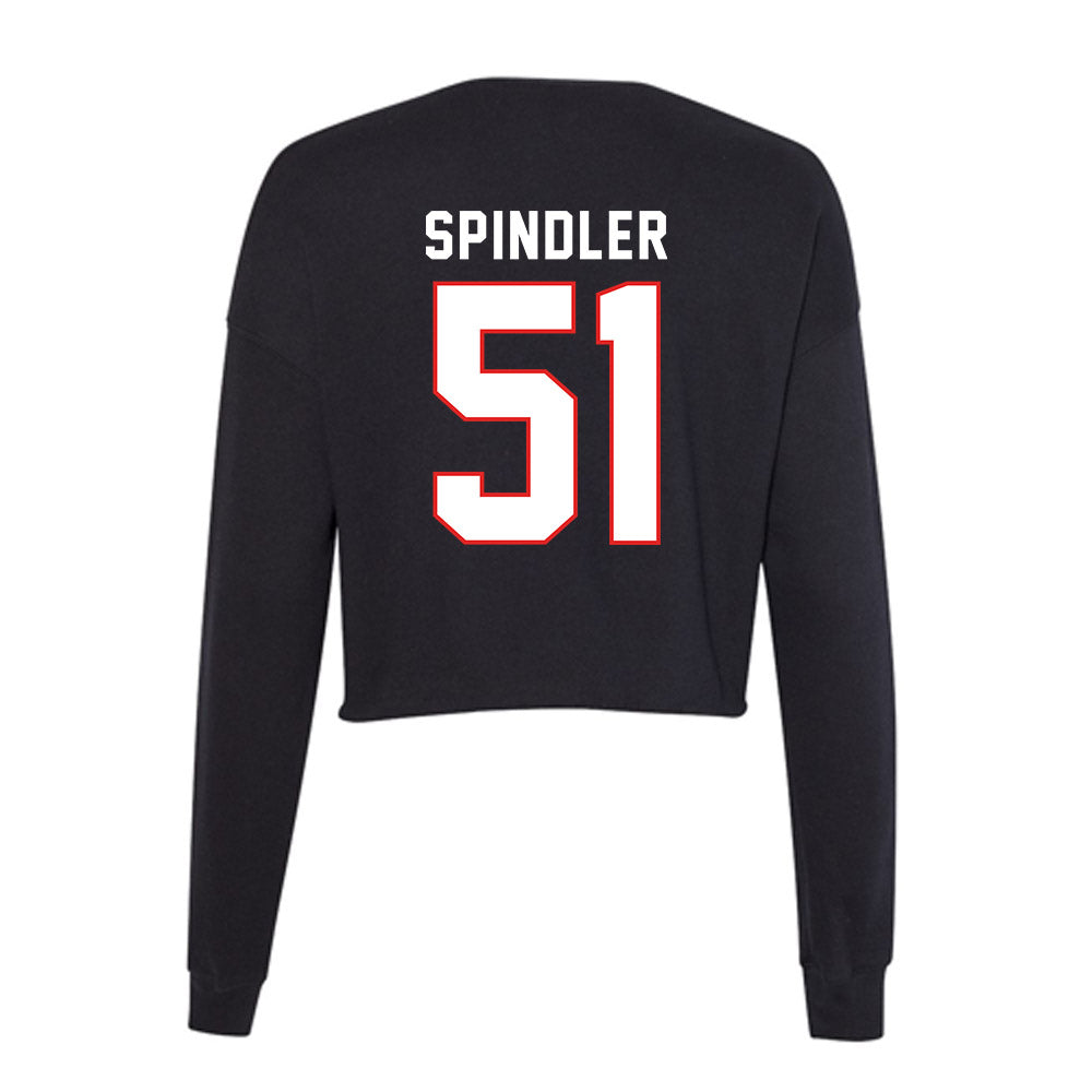 Texas Tech - NCAA Baseball : Jake Spindler - Women's Cropped Crew Fleece-1