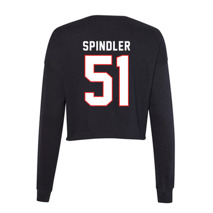 Texas Tech - NCAA Baseball : Jake Spindler - Women's Cropped Crew Fleece-1