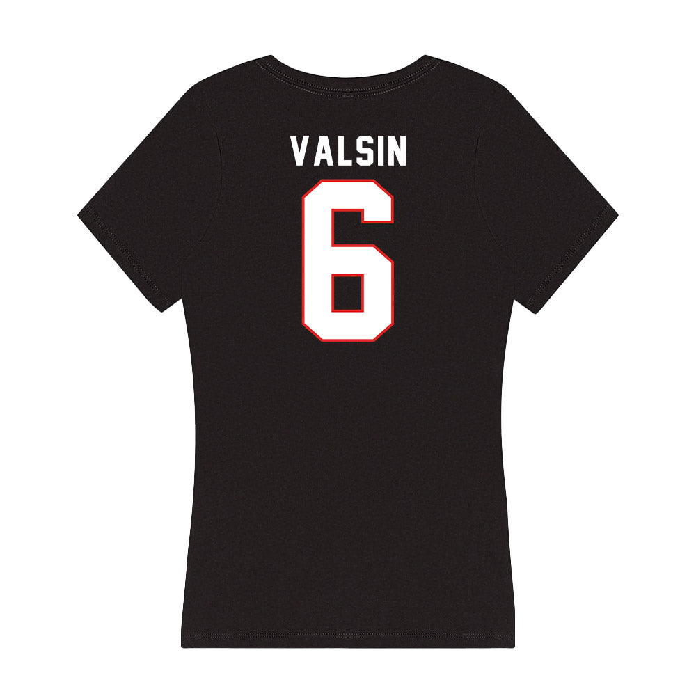 Texas Tech - NCAA Football : Kelby Valsin - Women's V-Neck T-Shirt-1