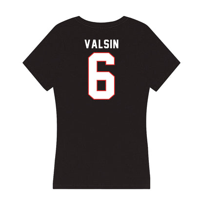 Texas Tech - NCAA Football : Kelby Valsin - Women's V-Neck T-Shirt-1