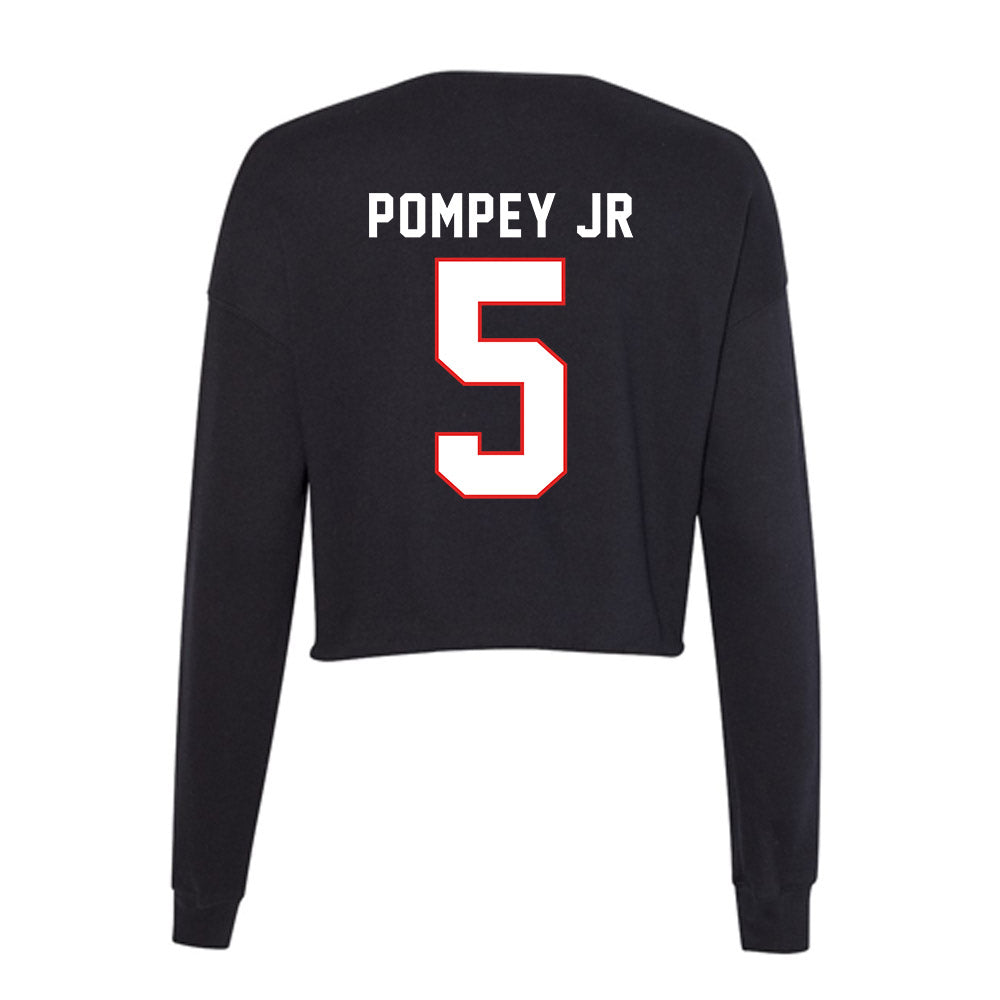 Texas Tech - NCAA Baseball : Timothy Pompey Jr - Women's Cropped Crew Fleece-1